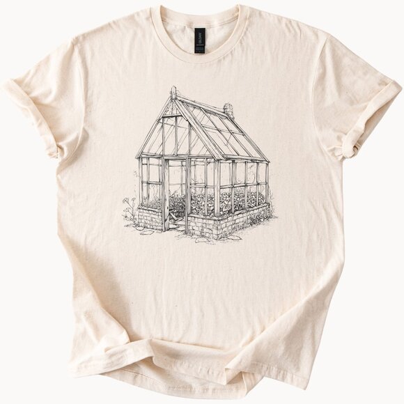 Botanical Greenhouse Tee Garden Lover Shirt Plant Top - Picture 1 of 6
